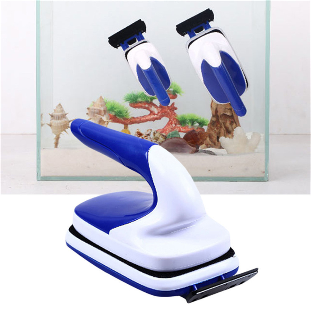 Marine Aquarium Glass Cleaner - 実用的なフローティング磁気水族館ブラシ,水槽ガラス藻類スクレーパー,水族館の窓の掃除ツール,磁気ブラシ