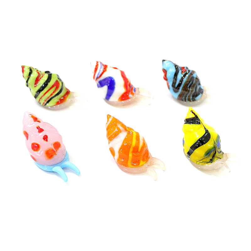 Aquarium And Marine - かわいいmuranoガラス海洋動物小像ミニチュア海カタツムリ置物ホームデスクトップリビングルーム妖精ガーデンミニチュア風景盆栽水族館装飾アクセサリー