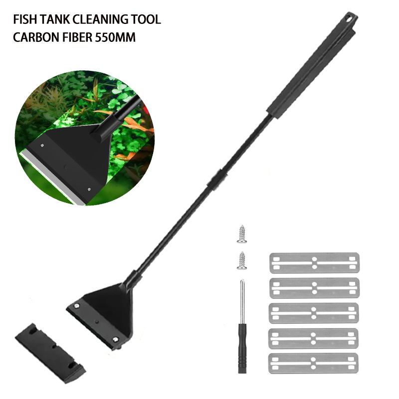 Marine Aquarium Glass Cleaner - 水槽清掃ツール 魚タンク用平型砂藻除去ツール 二役ガラス藻除去スクレーパー 家庭用清掃用品ツール
