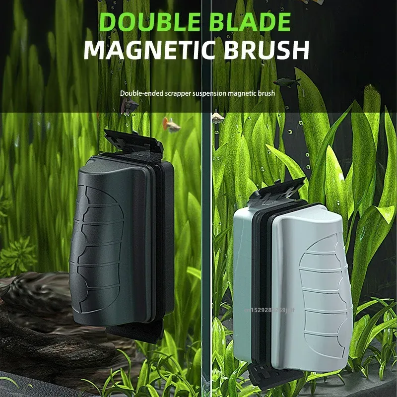 Marine Aquarium Glass Cleaner - 小型磁気水槽ブラシ ガラス窓藻類スクレーパークリーナー アクアスケーピング清掃ツール アクアリオサスアクセサリ