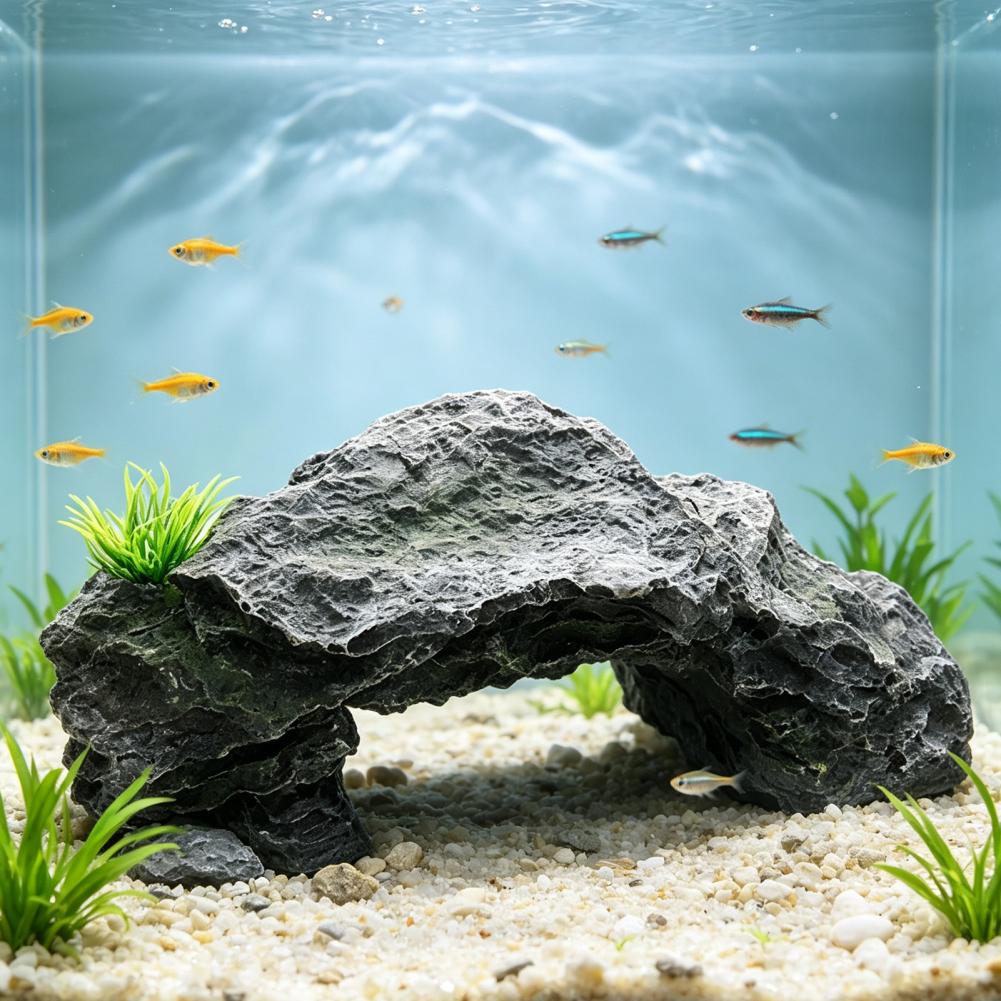 水槽人工岩洞水槽飾りカメ日光浴台人工岩ドックテラリウム用ベビ - Aquarium Marine Rock のレビューと価格