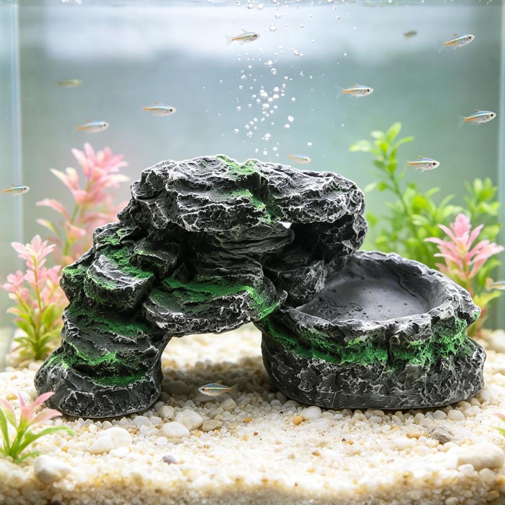 水槽人工岩洞水槽飾りカメ日光浴台人工岩ドックテラリウム用ベビ - Aquarium Marine Rock のレビューと価格