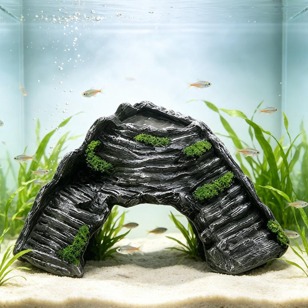 水槽人工岩洞水槽飾りカメ日光浴台人工岩ドックテラリウム用ベビ - Aquarium Marine Rock のレビューと価格