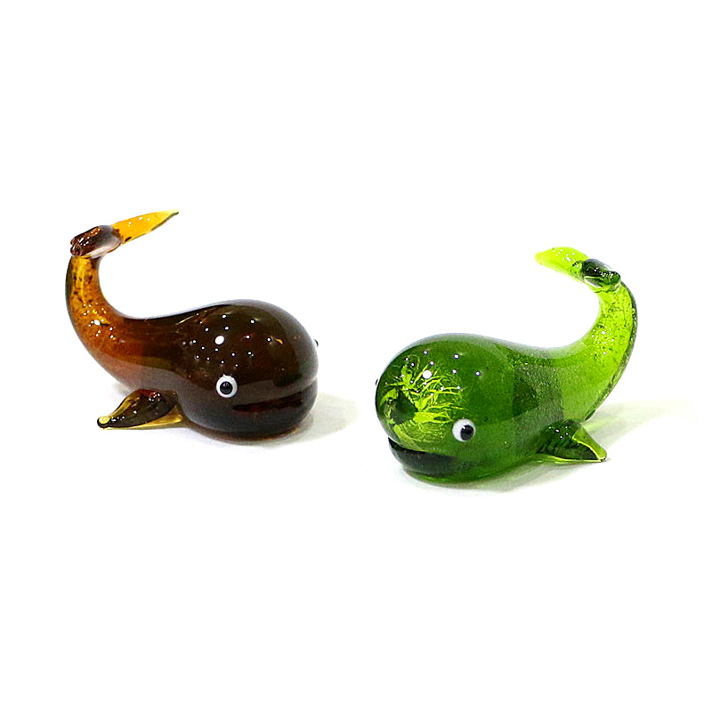 Muranoガラスクジラミニチュア像銀箔工芸かわいい海洋動物 - Marine Aquarium Europe のレビューと価格