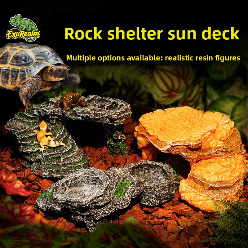樹脂製爬虫類の隠れ家 – 岩の上での日光浴用プラットフォーム - Aquarium Marine Rock のレビューと価格