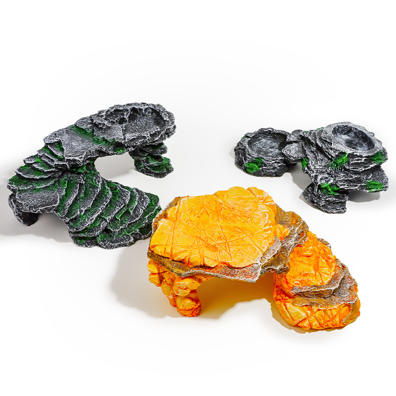 樹脂製爬虫類の隠れ家 – 岩の上での日光浴用プラットフォーム - Aquarium Marine Rock のレビューと価格