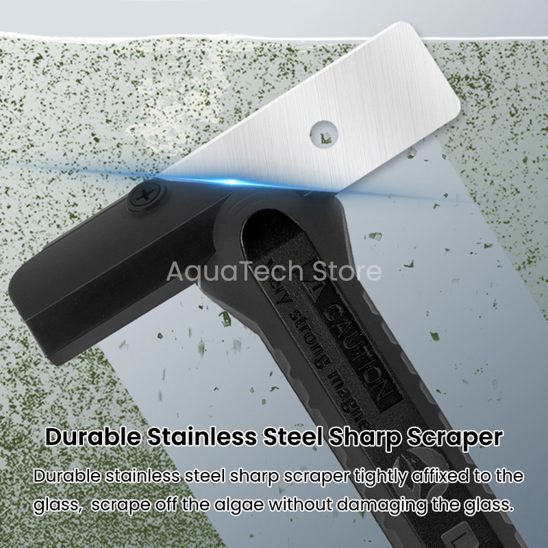 磁気水槽スクレーパー,家庭用スクラバー,ステンレス鋼の刃が付 - Marine Aquarium Glass Cleaner のレビューと価格