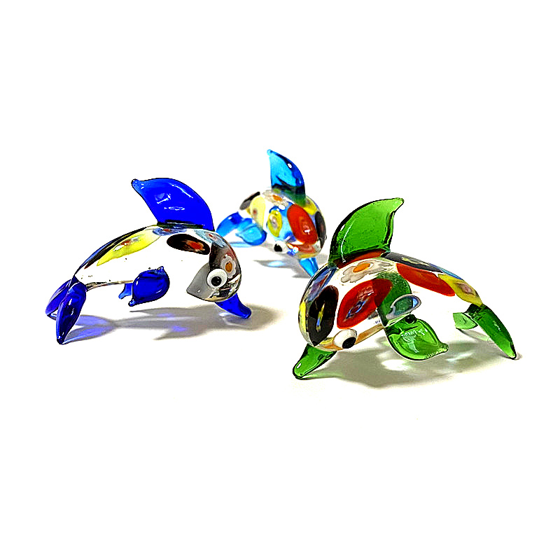 カラフルなミニチュアガラスイルカの置物かわいい海洋動物の装飾 - Marine Aquarium Europe のレビューと価格