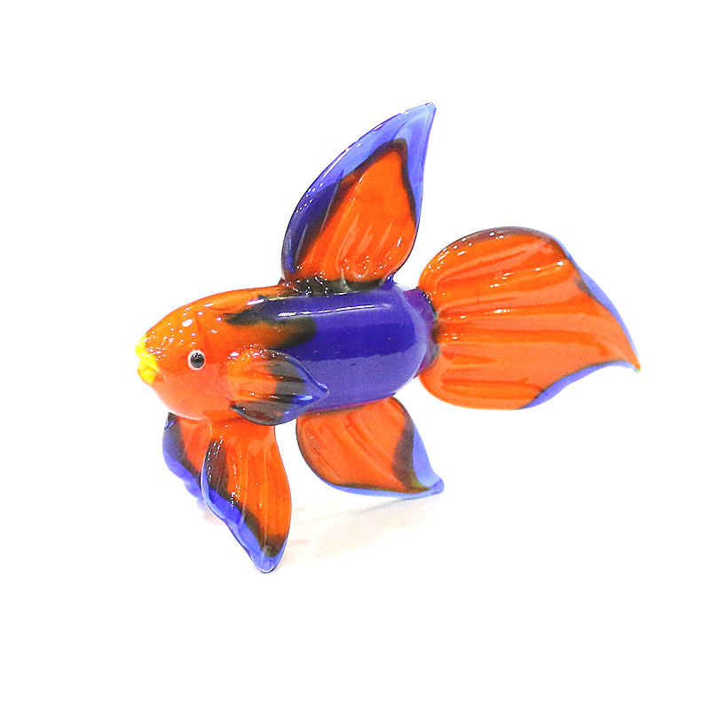 オレンジムラーノガラス熱帯魚の置物装飾品かわいい手作り海の動 - Marine Aquarium Live のレビューと価格