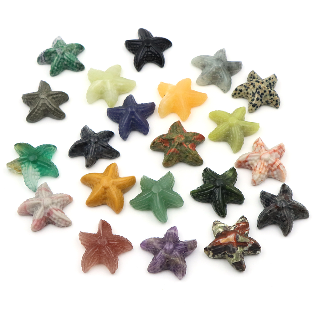 35 ミリメートルヒトデの形の像海洋動物天然石ヒーリングクリ - Aquarium And Marine のレビューと価格