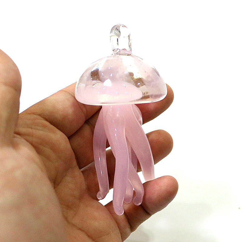 ピンククラゲガラスペンダントかわいい海洋動物魅力装飾品家庭用 - Marine Aquarium Europe のレビューと価格