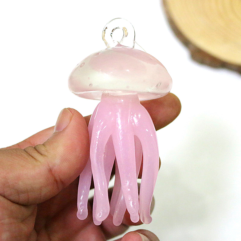 ピンククラゲガラスペンダントかわいい海洋動物魅力装飾品家庭用 - Marine Aquarium Europe のレビューと価格